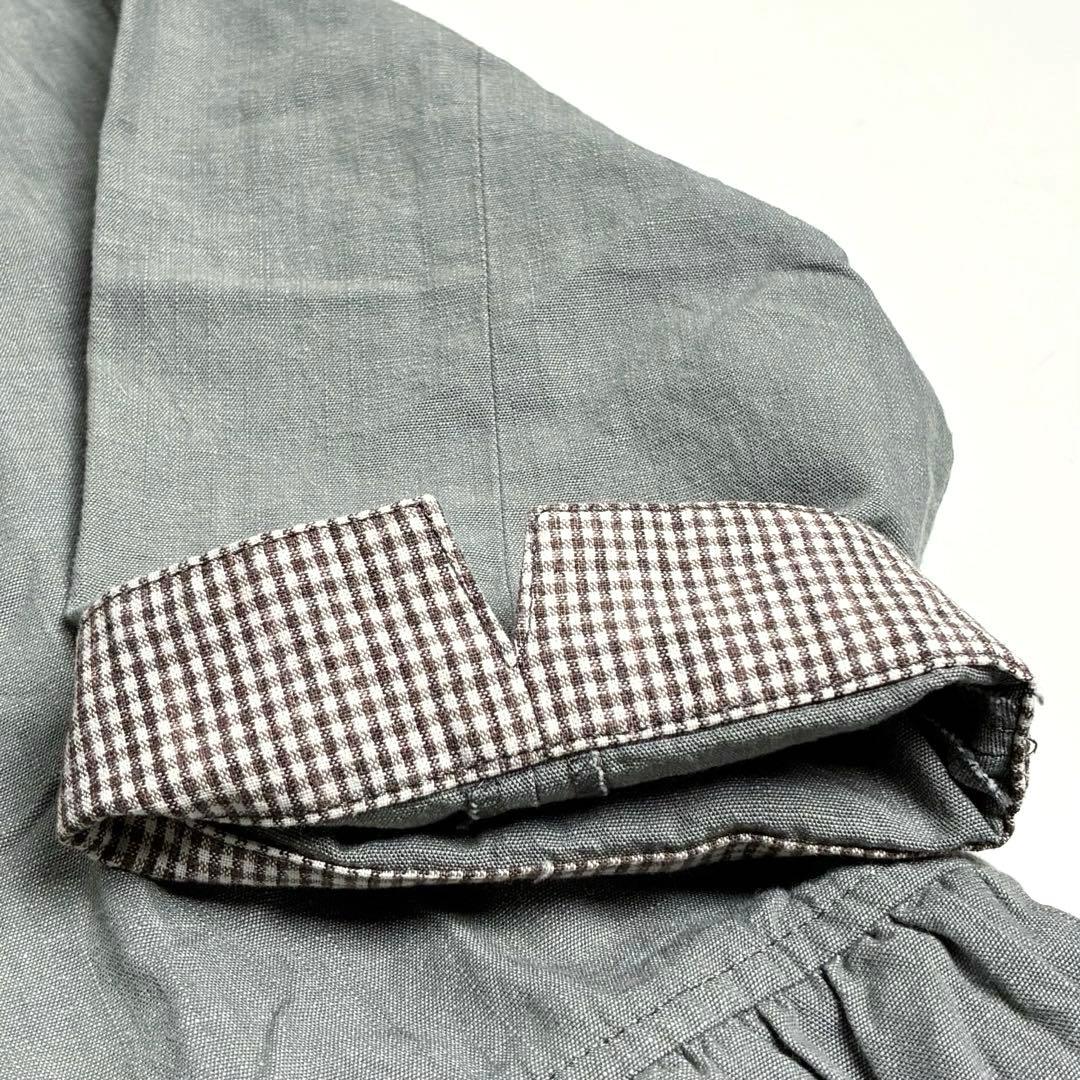 【極美品】NON NO/ギャザー切り替えライトデニムワンピース/グレー/チェック