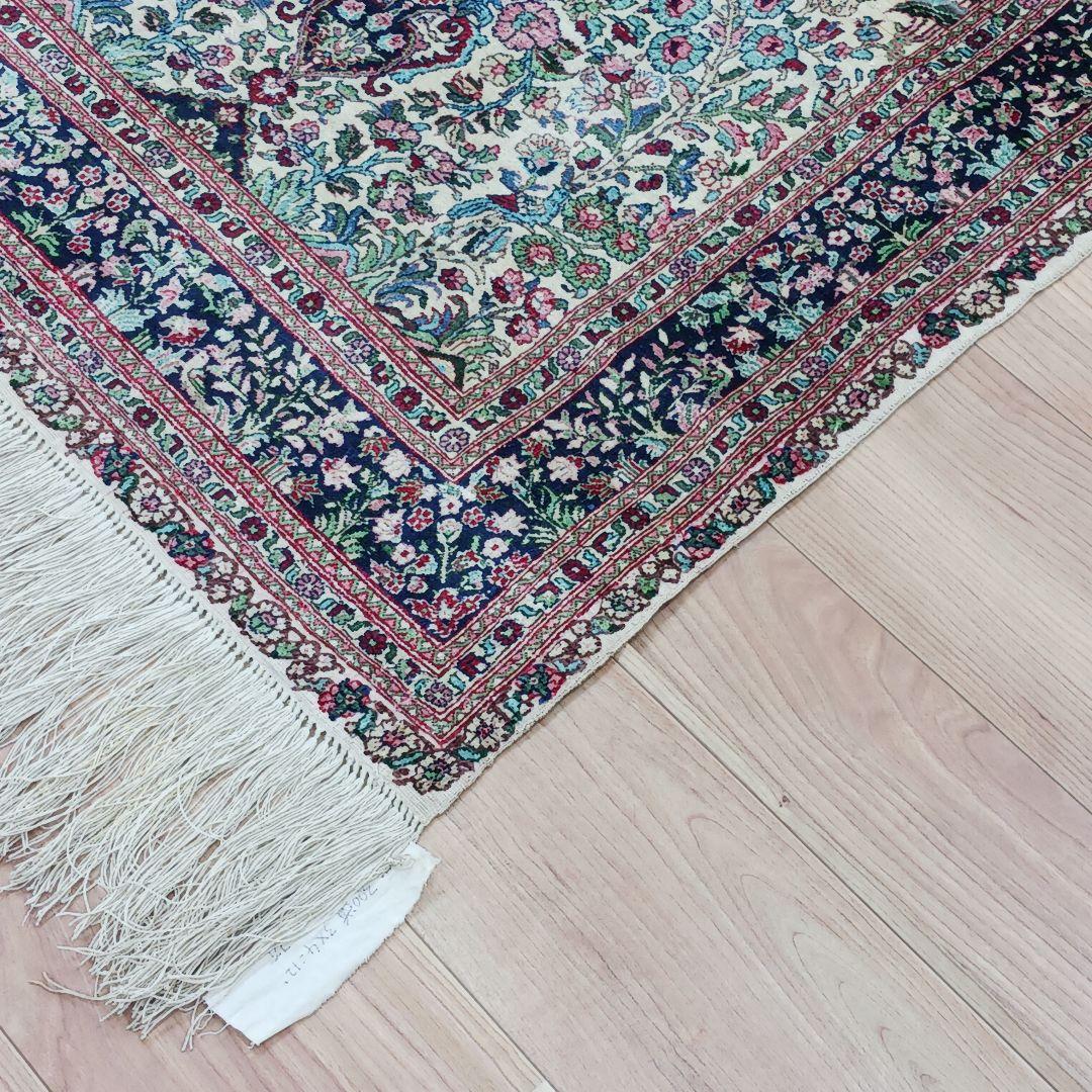 専用 Y3048 中国シルク絨毯 シルク100% 手織り300段 117×74㎝