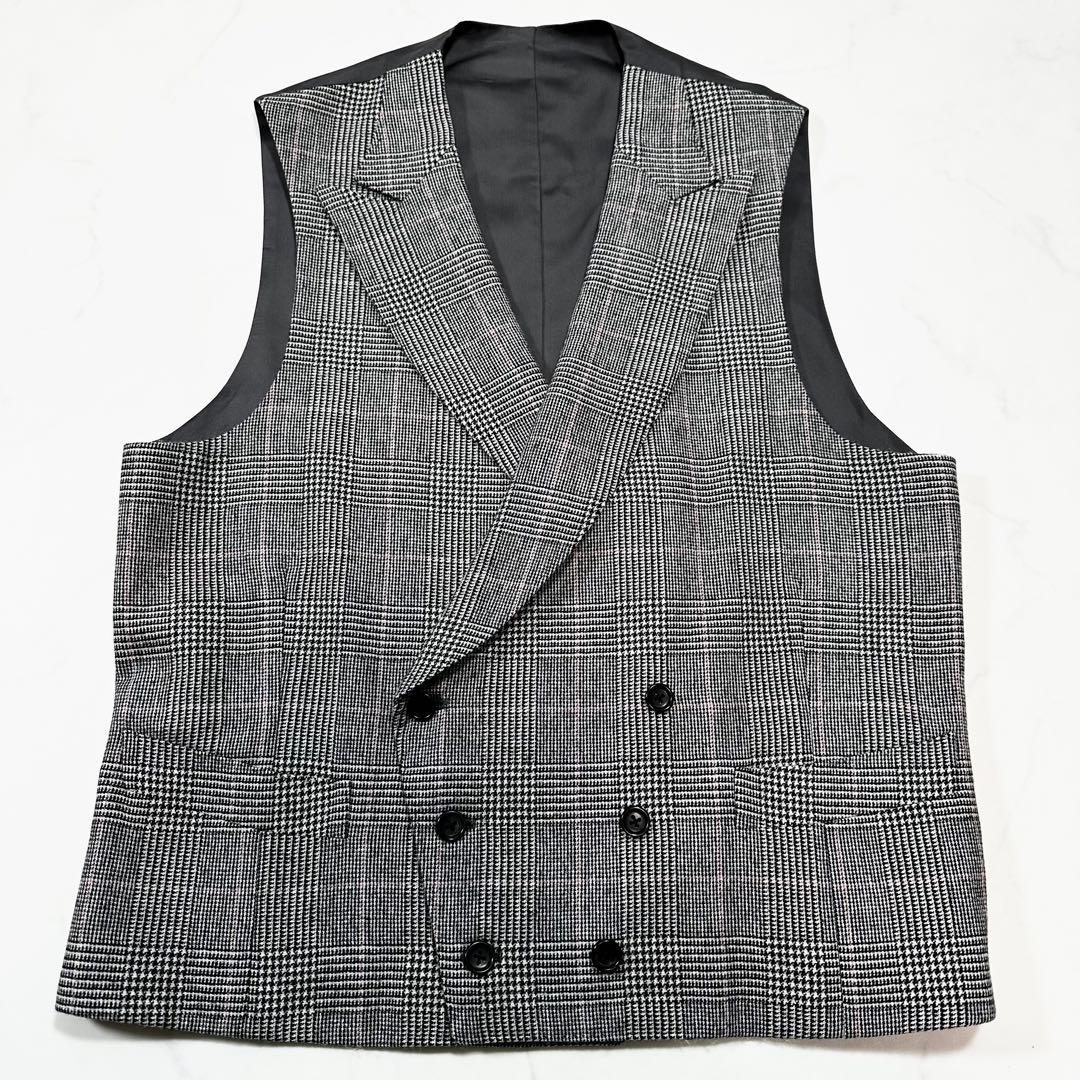 未使用級 定価16万◎ブリッラ ドーメル 3ピース グレンチェック グレー 44