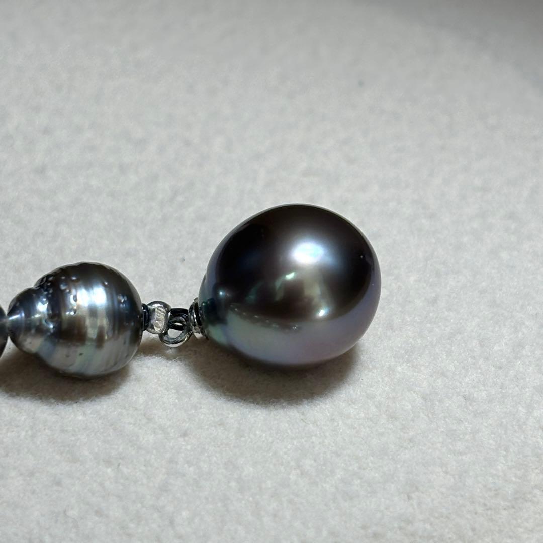 テリ強✨　黒蝶真珠　鑑別付き　デザイン　パール　8.0-11.5 本真珠