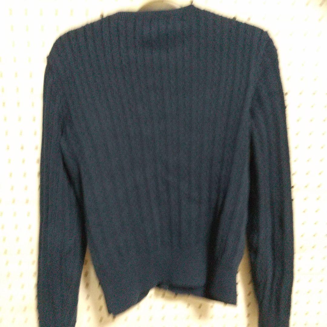 ラルフローレン　ミニケーブル　カーディガン　紺　160 QRコードタグ