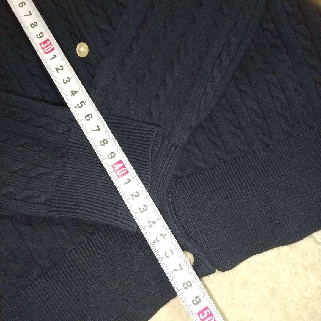 ラルフローレン　ミニケーブル　カーディガン　紺　160 QRコードタグ