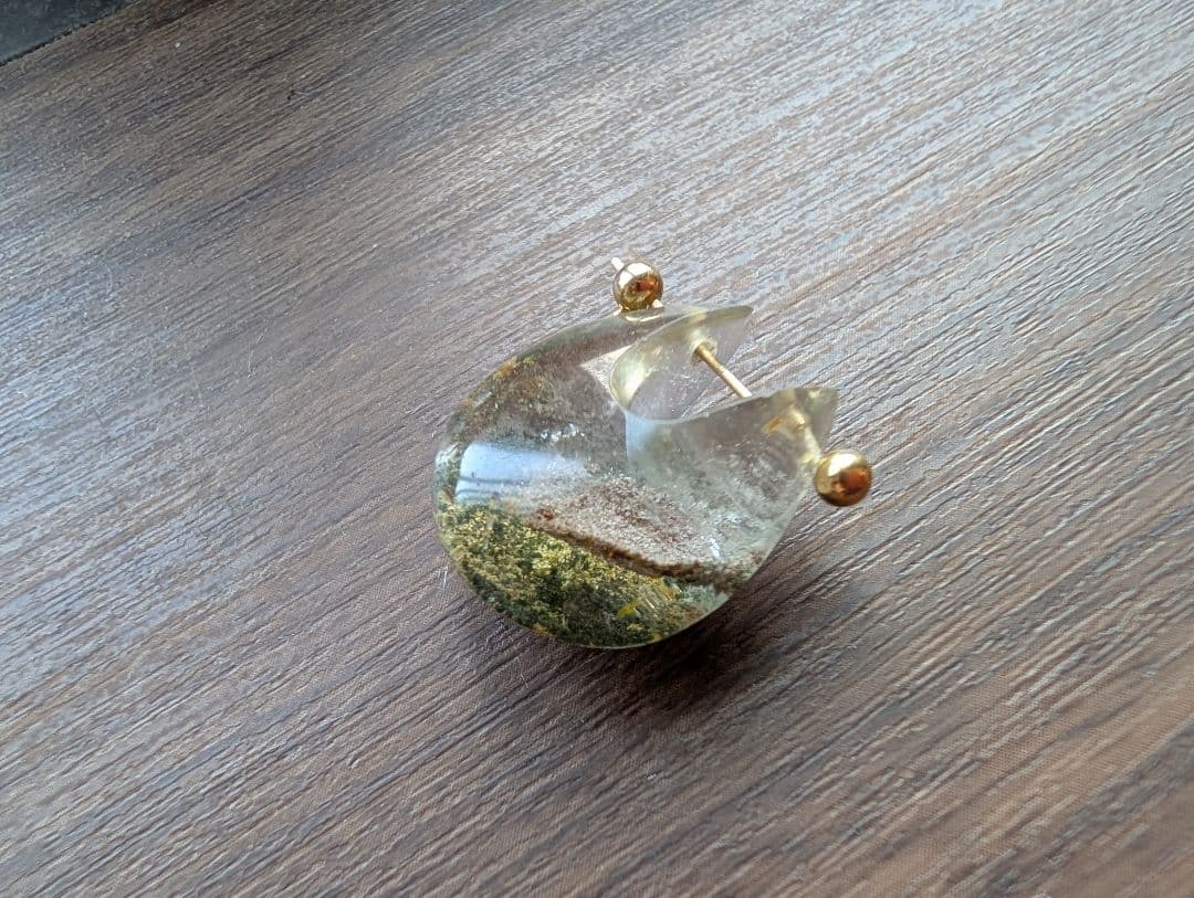 MONAKA Jewellery　モナカ　ロックピアス　ガーデンクオーツ