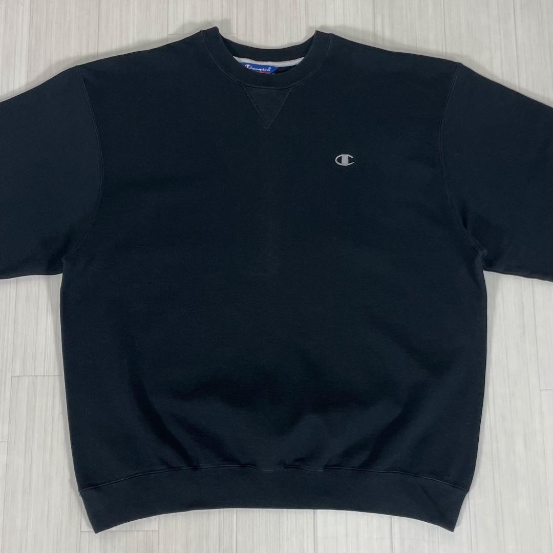 たっく様☆チャンピオン スウェット XL ブラック 黒 裏起毛 刺繍ロゴ 袖ロゴ