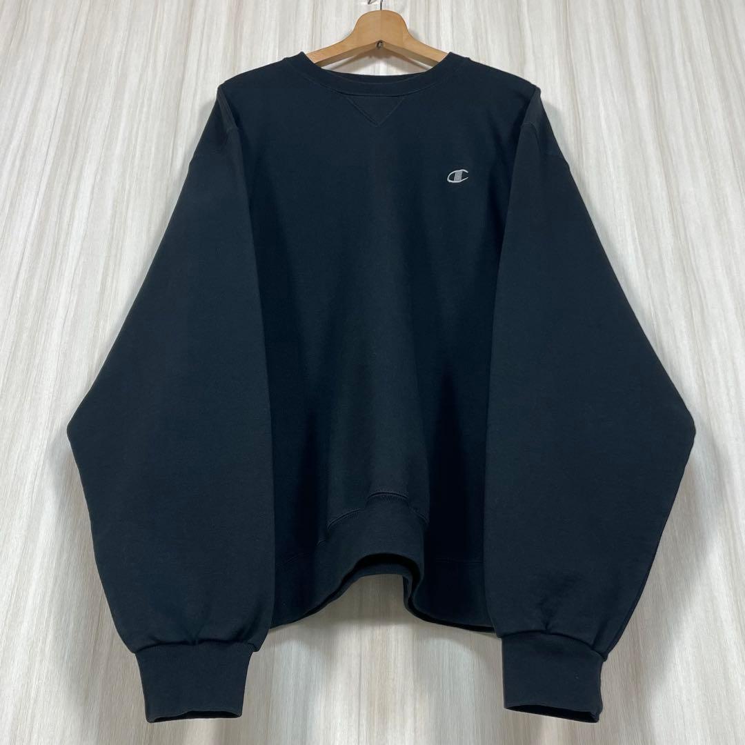 たっく様☆チャンピオン スウェット XL ブラック 黒 裏起毛 刺繍ロゴ 袖ロゴ