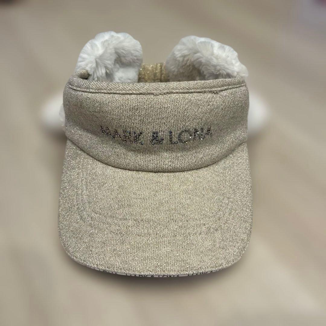 【美品】MARK & LONA マークアンドロナ★ベージュラメバイザー