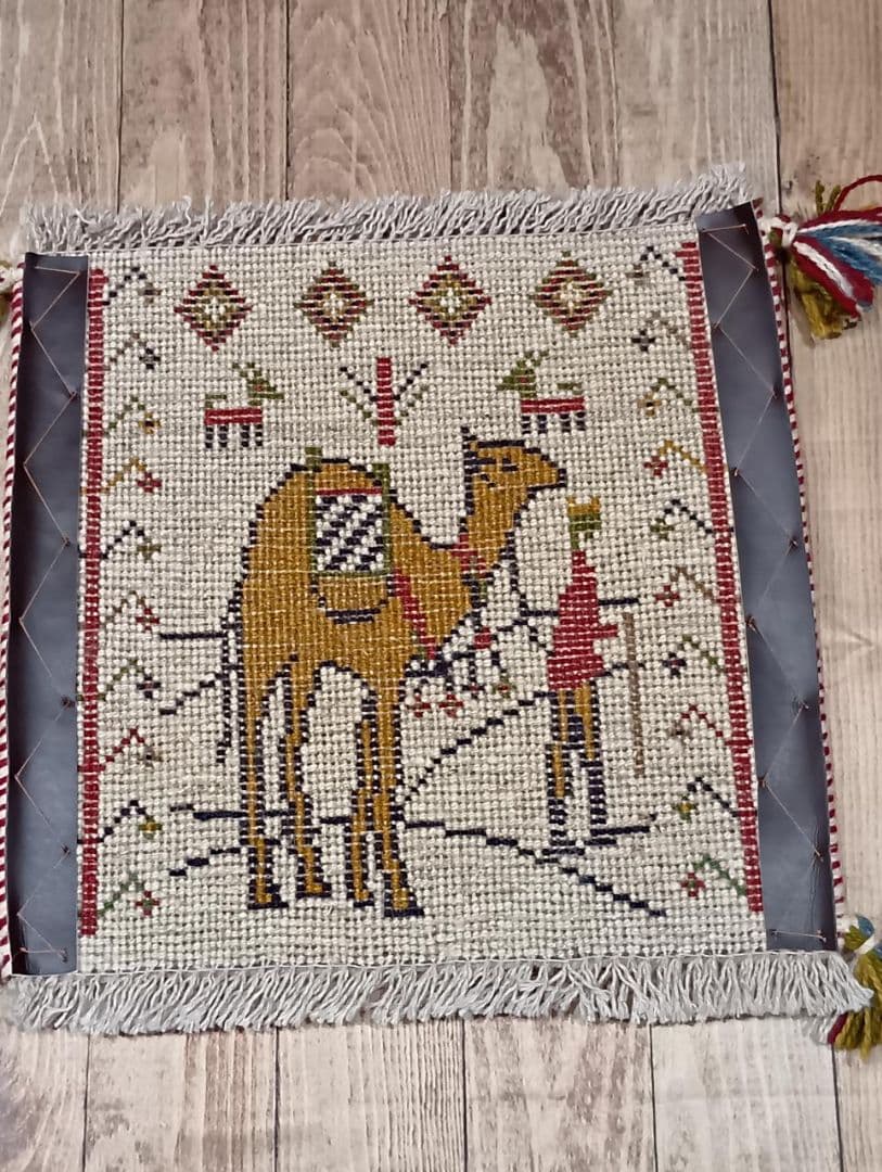 【ヨーセイゲン】ペルシャ絨毯　ギャッベ　座布団　手織り　イラン(52)