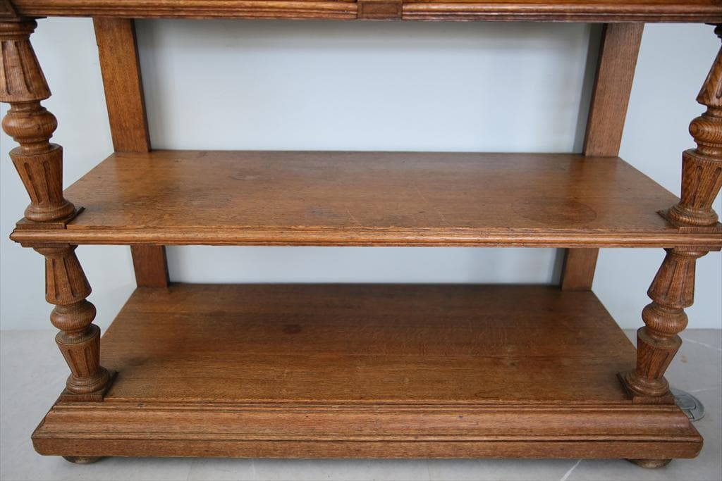 フランスアンティークアンリ2世様式サイドボード/キャビネット飾り棚(71-123