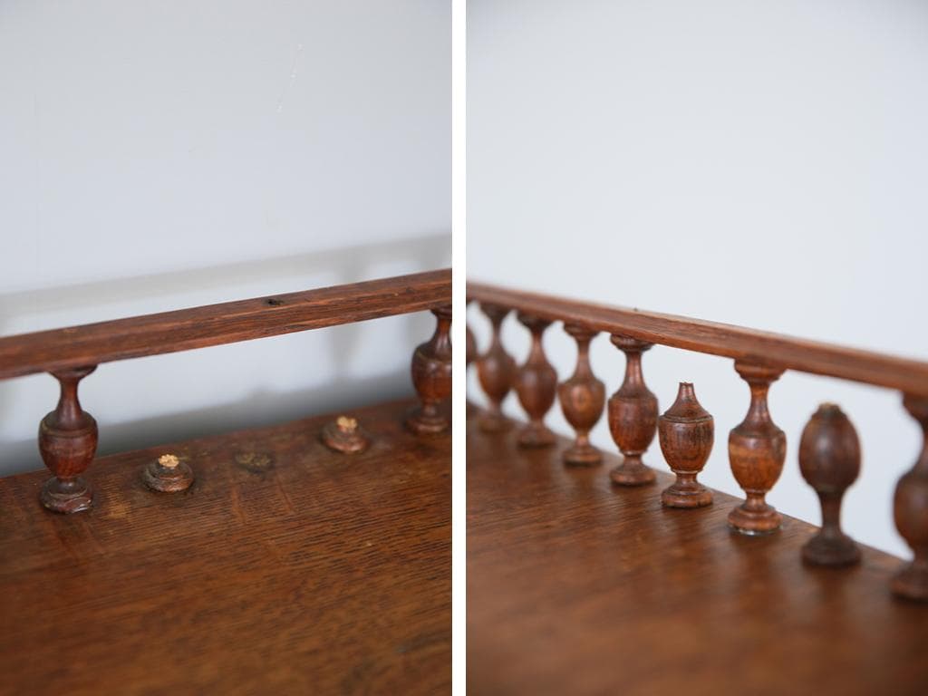 フランスアンティークアンリ2世様式サイドボード/キャビネット飾り棚(71-123