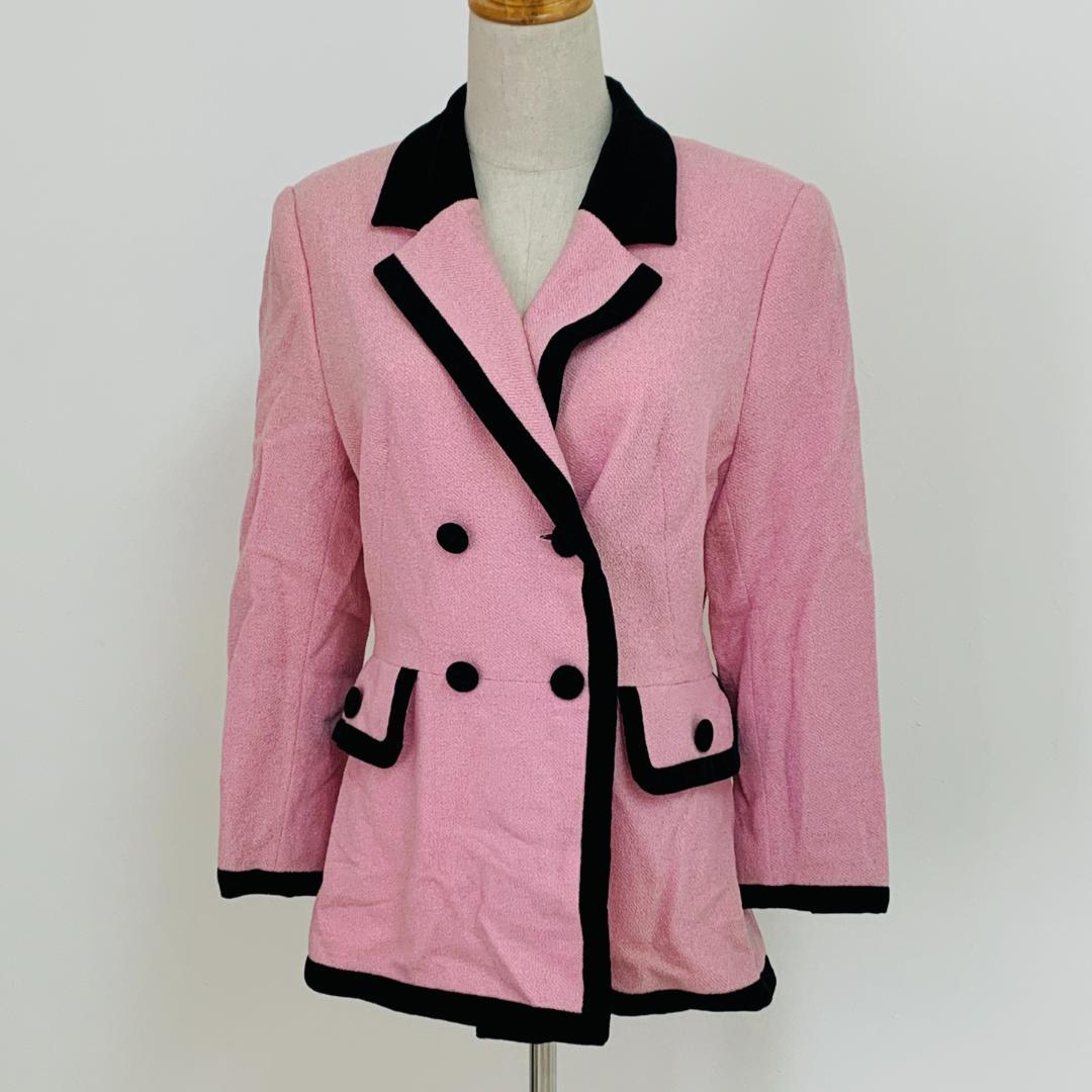 美品 ESCADA エスカーダ ウールジャケット ピンク 40 万能 おしゃれ