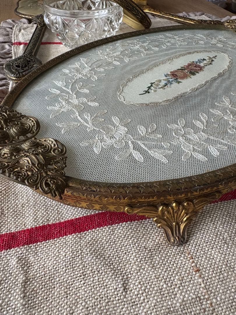 イギリスアンティーク ドレッシングセット プチポワン フランスアンティーク