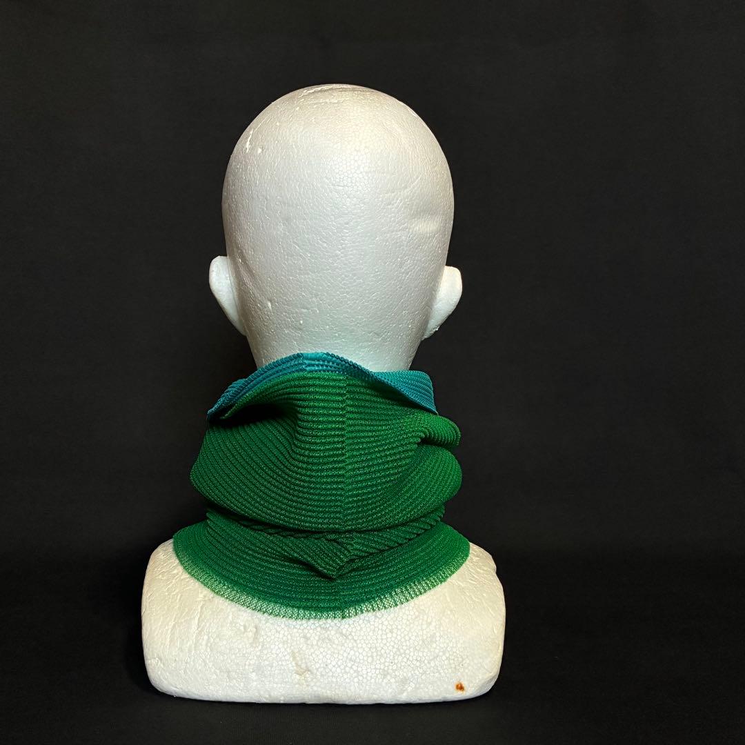 タグ無し商品 PLEATS PLEASE バイカラープリーツスヌード 緑水色