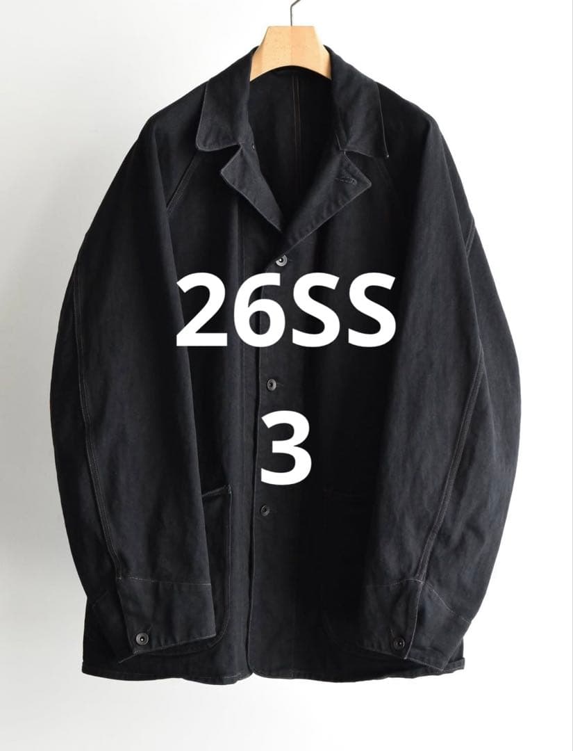 COMOLI 26SS BLACK DENIM デニムワークジャケット サイズ3