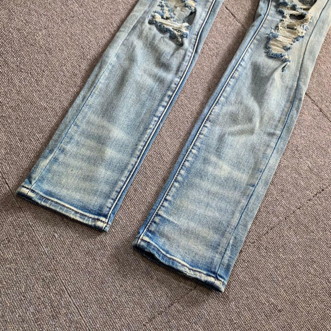 mnml ミニマル【新品未使用】X201ラインストーンスキニーデニム 30インチ