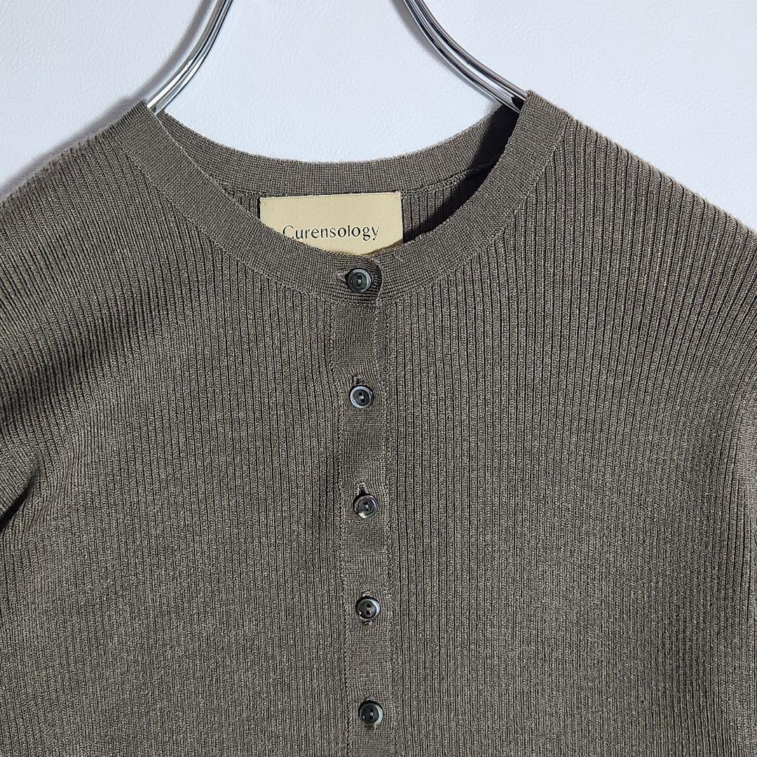 【美品 近年】カレンソロジー ボタンアキギャザーニットワンピース マキシ丈