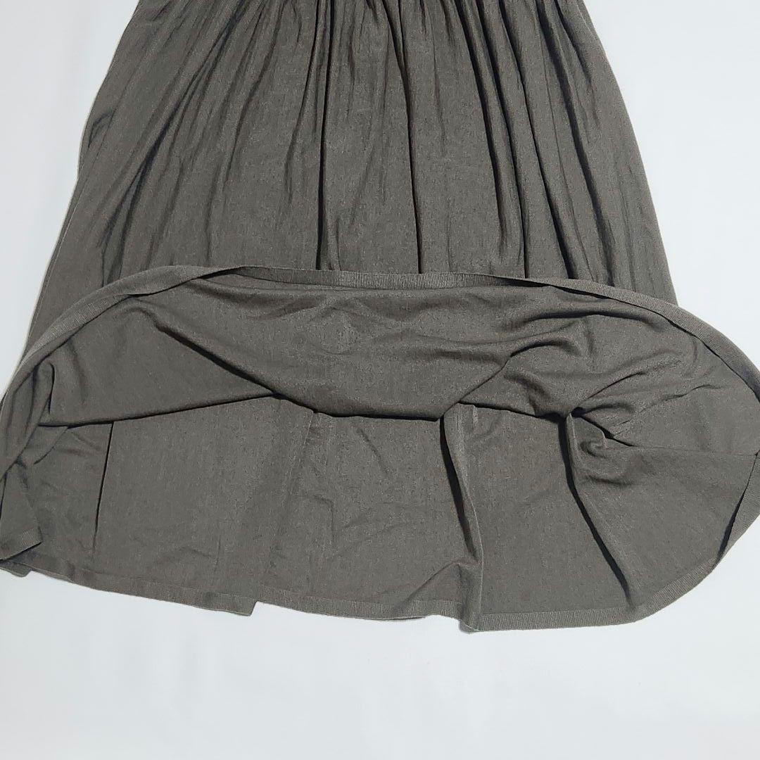 【美品 近年】カレンソロジー ボタンアキギャザーニットワンピース マキシ丈