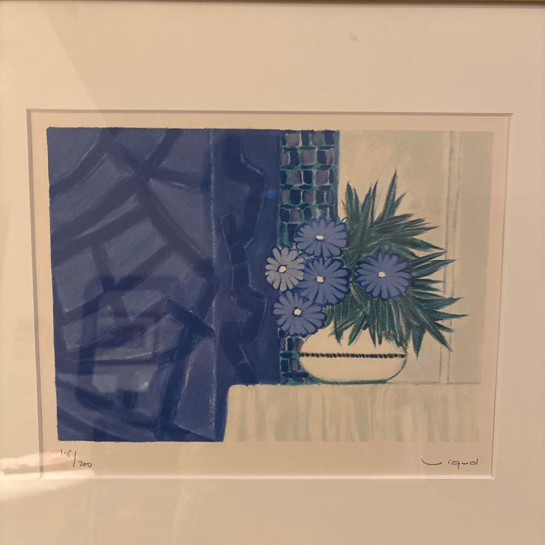 版画　ヴィギュド　青い基調の青い花々　106/200