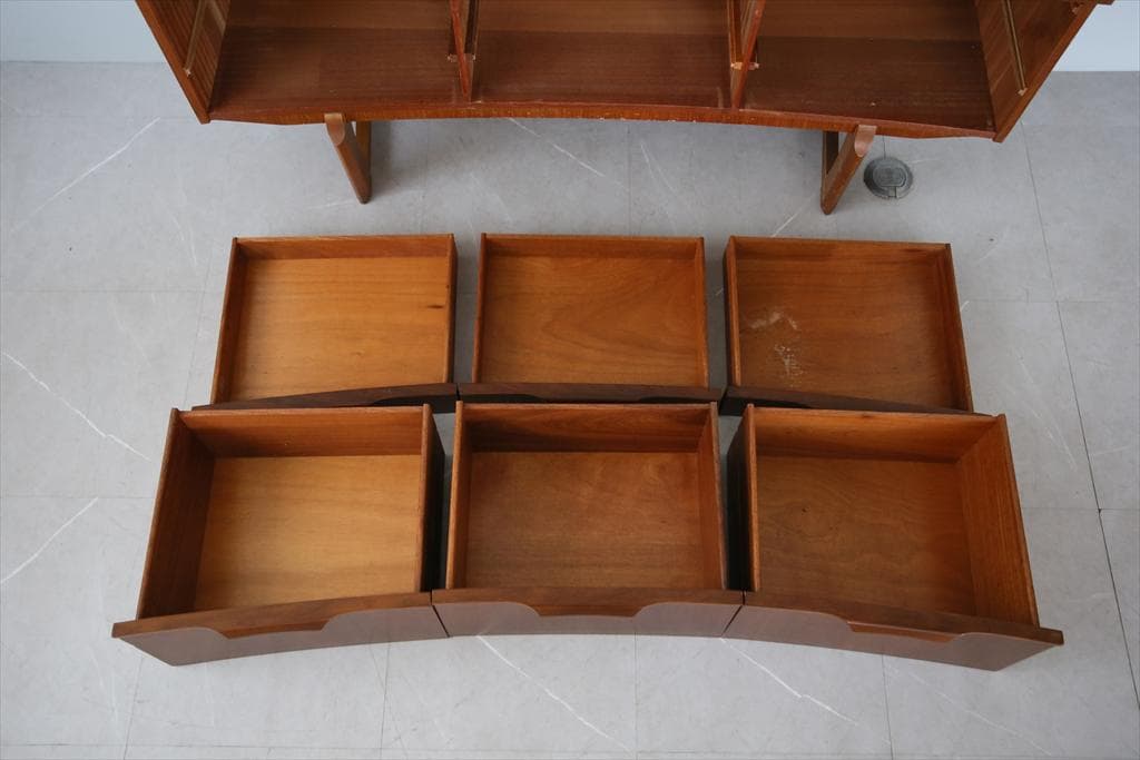 英国アンティークチーク古木サイドボード/木製机/テレビ台キャビネット92-250