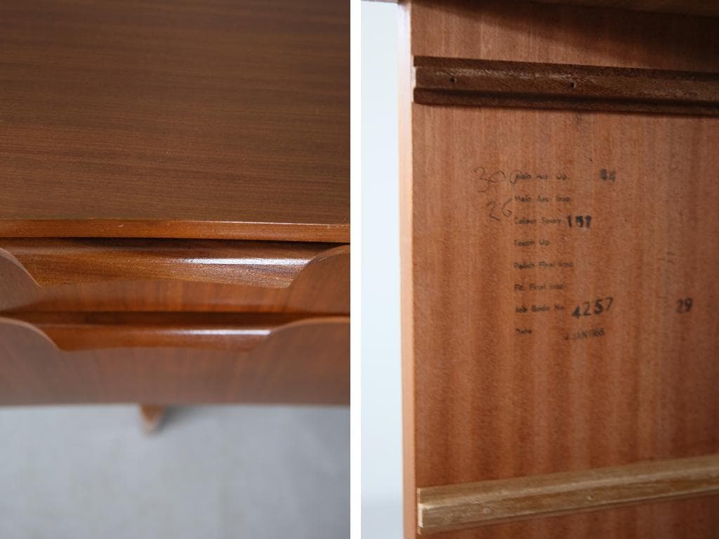 英国アンティークチーク古木サイドボード/木製机/テレビ台キャビネット92-250