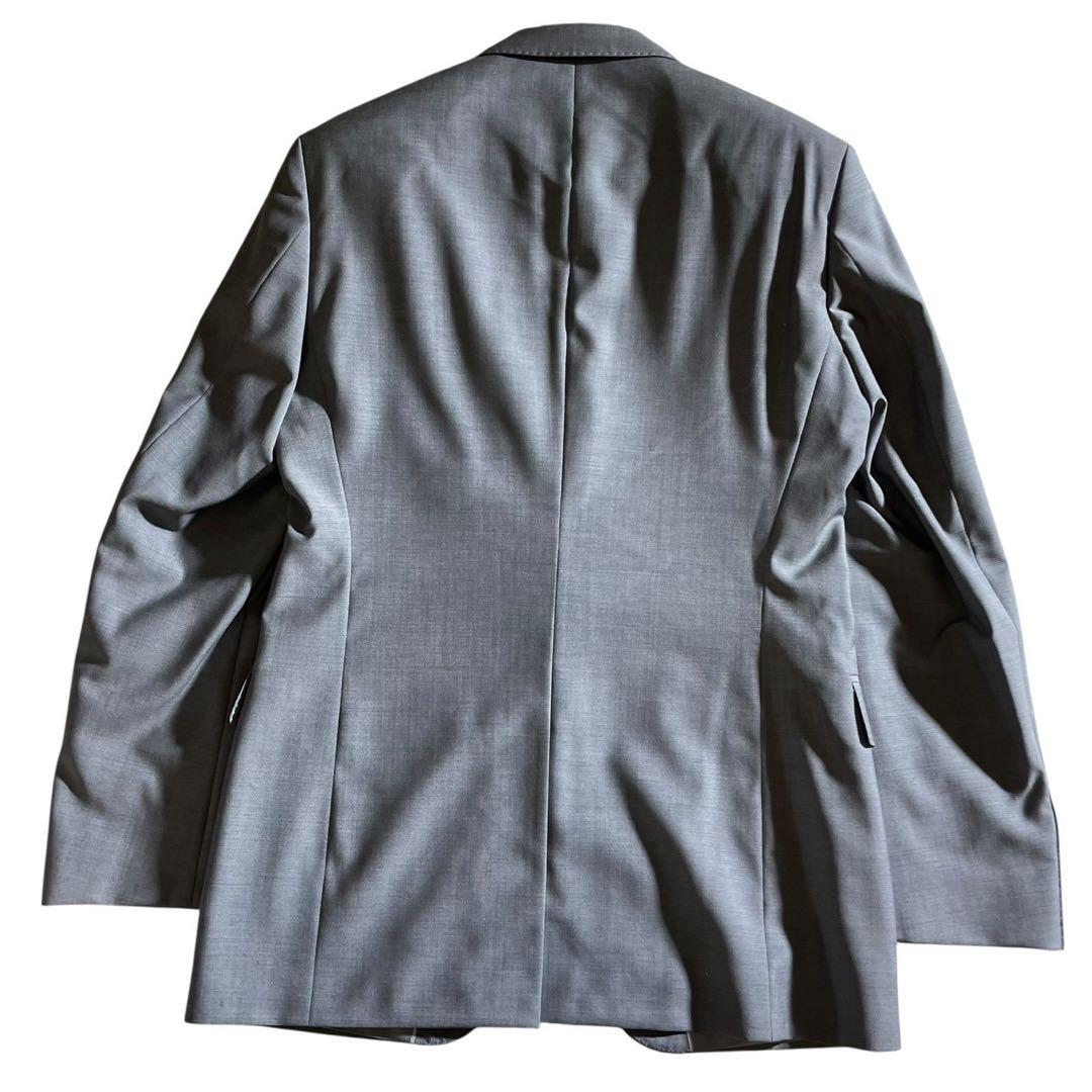 ヒューゴボス　スーツ　セットアップ　ビジネス　ピークドラペル　グレー