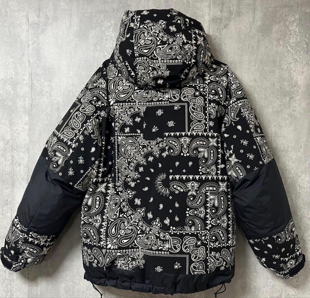 2点セット FIRST DOWN リバーシブル バンダナ柄 ダウンジャケット L