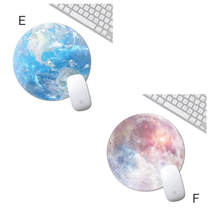 オシャレ 円型 惑星柄マウスパッド