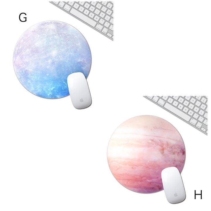 オシャレ 円型 惑星柄マウスパッド