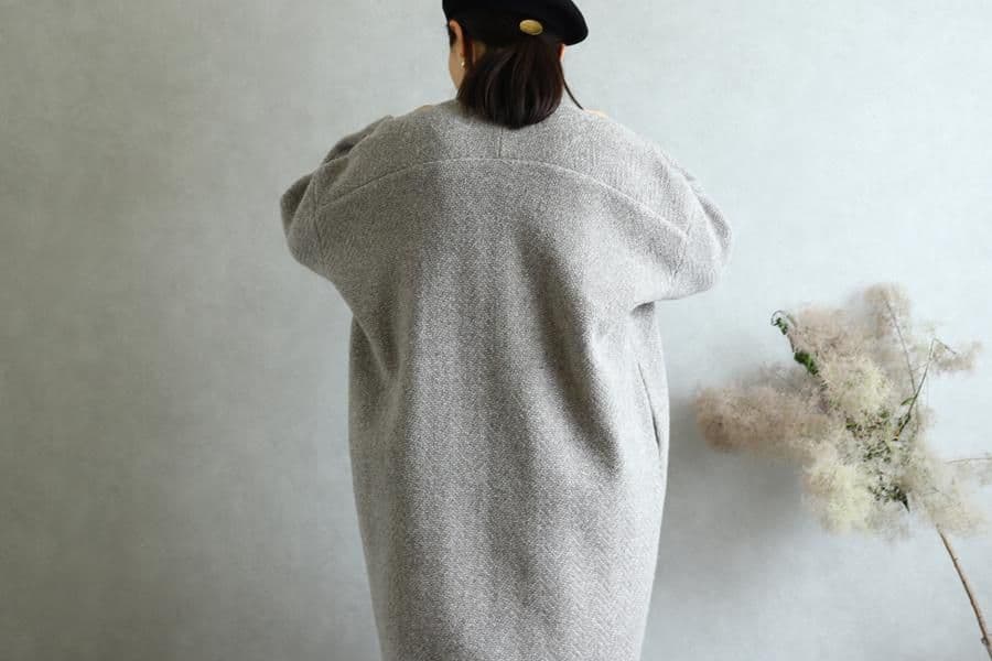 s*i様 evam eva エヴァムエヴァ ウールツイードローブコート モカ 3