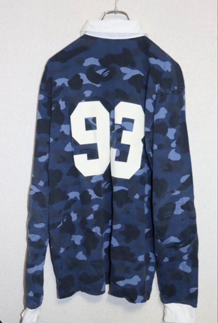 アベイシングエイプ　 ラガーシャツ　ブルー　Mサイズ