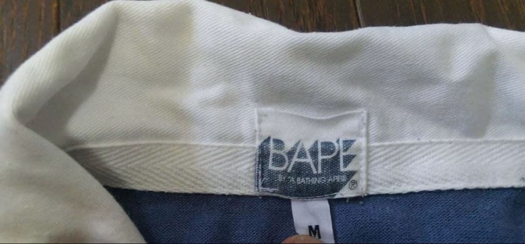 アベイシングエイプ　 ラガーシャツ　ブルー　Mサイズ