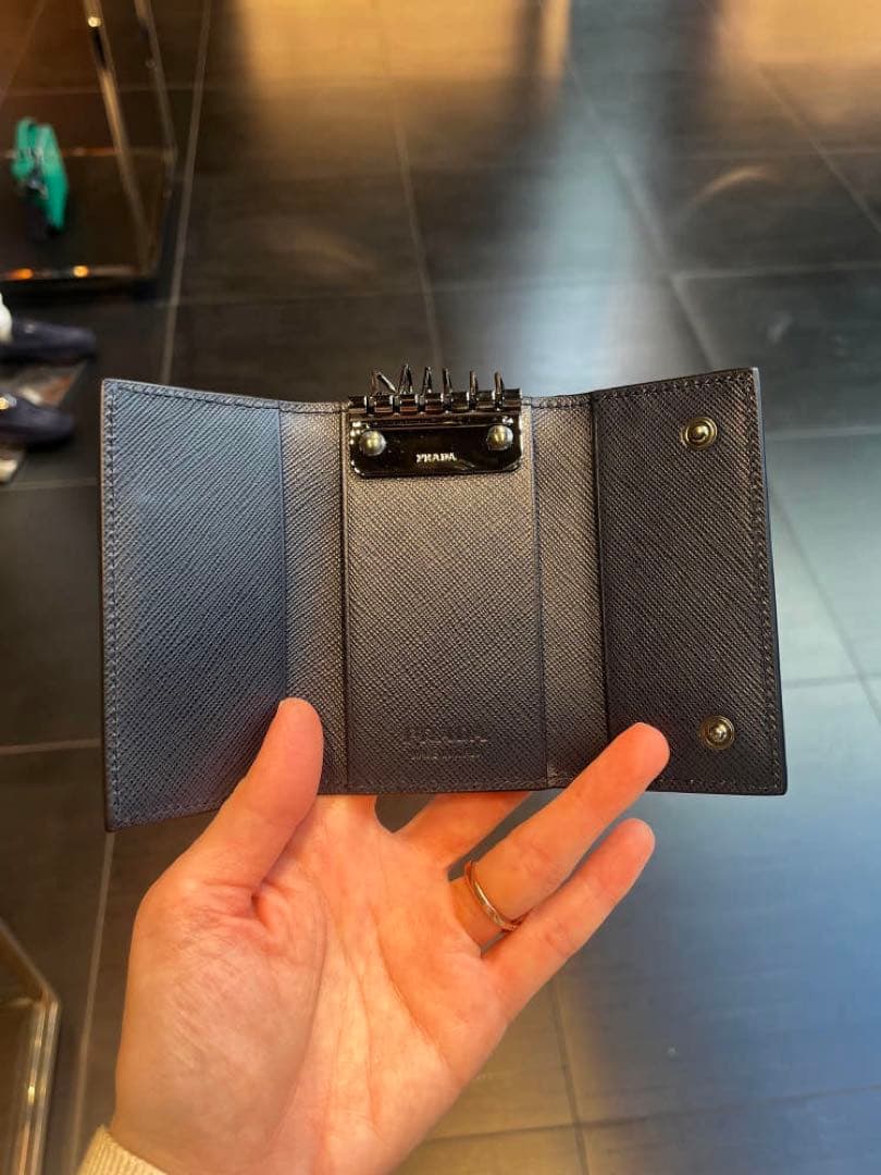 プラダ キーケース サフィアーノ ネイビー メンズ PRADA 2PG222