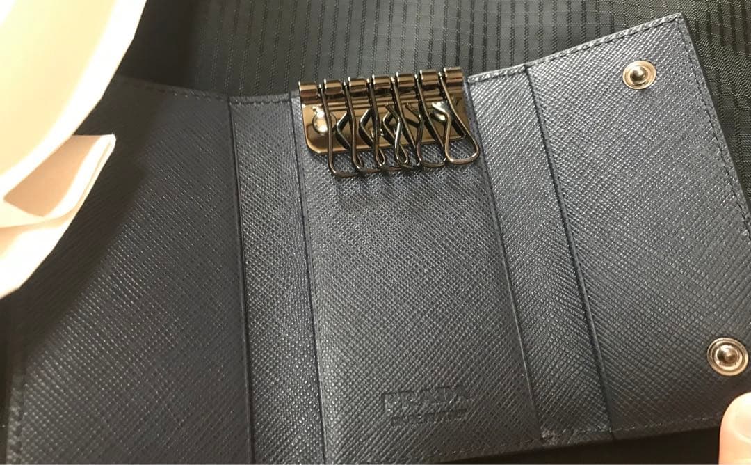 プラダ キーケース サフィアーノ ネイビー メンズ PRADA 2PG222