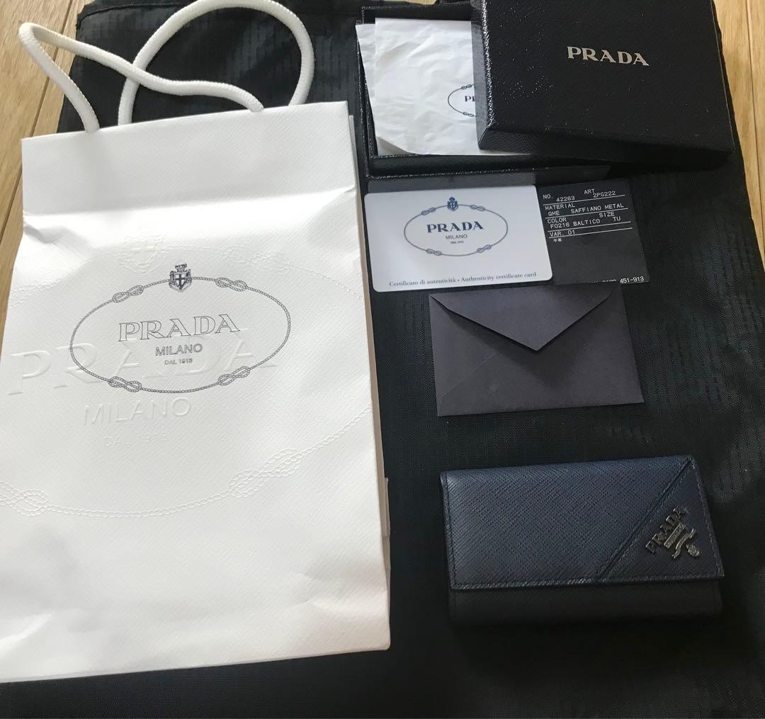 プラダ キーケース サフィアーノ ネイビー メンズ PRADA 2PG222