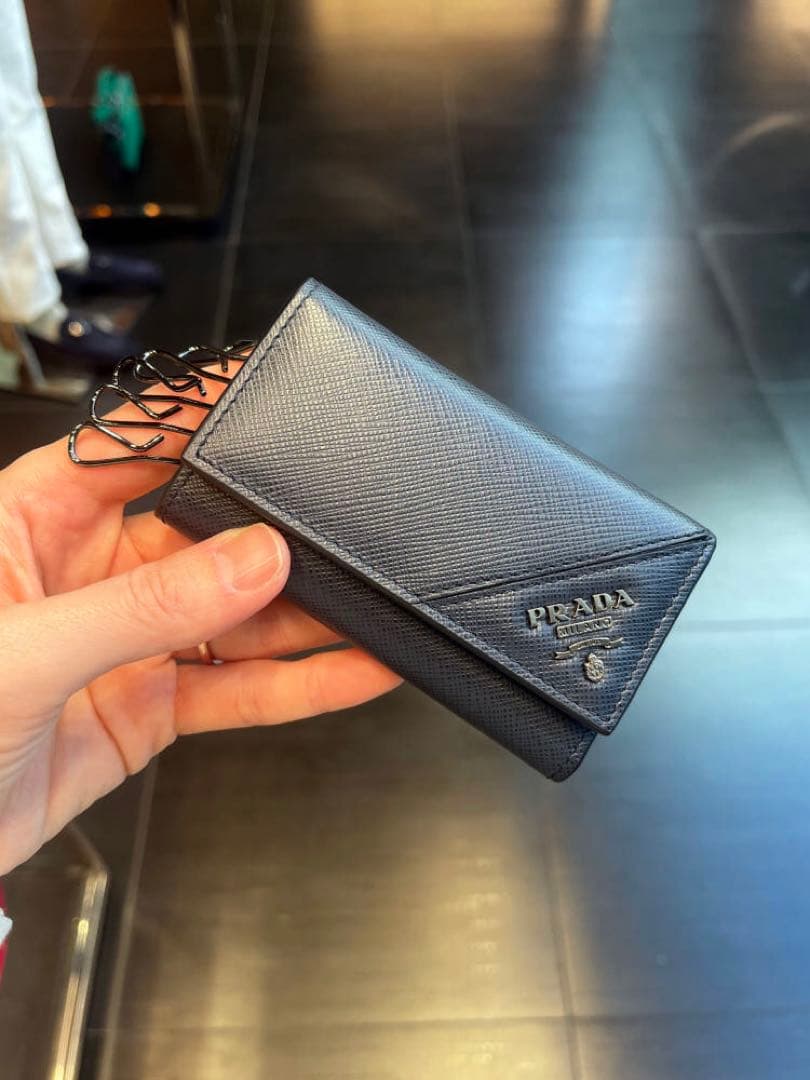 プラダ キーケース サフィアーノ ネイビー メンズ PRADA 2PG222