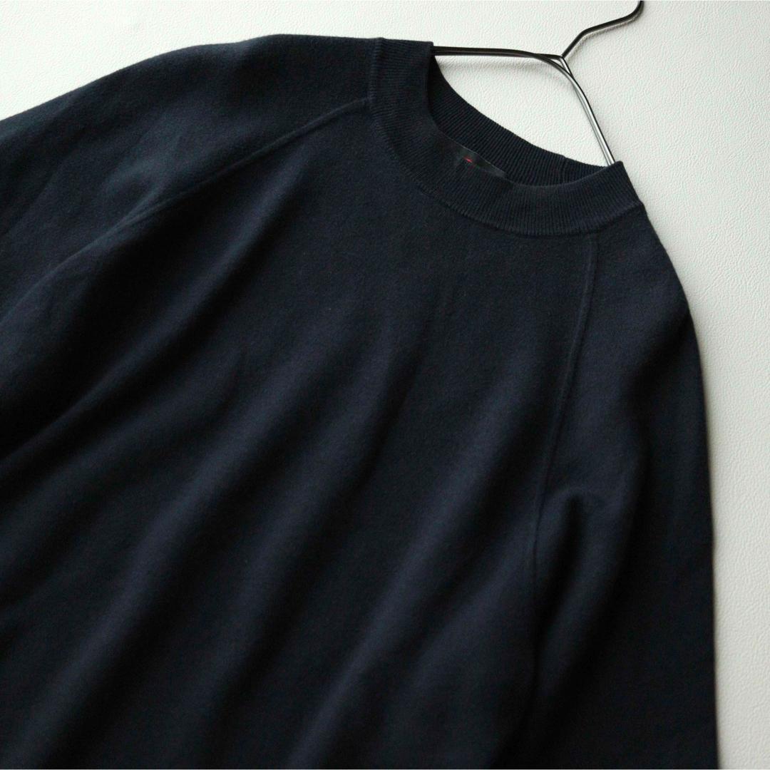 5444【美品】キャバン クルーネックニット ラグランスリーブ コットンカシミヤ