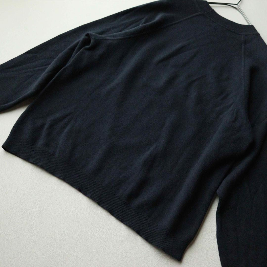 5444【美品】キャバン クルーネックニット ラグランスリーブ コットンカシミヤ