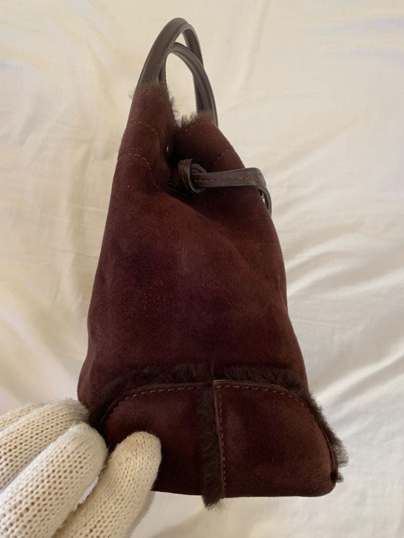 【大幅値下げ中】 TODS本革ラムファーボアレザー　ハンドバッグ　ボストンバッグ