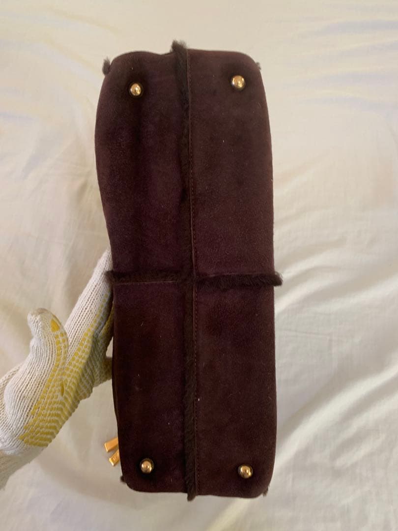 【大幅値下げ中】 TODS本革ラムファーボアレザー　ハンドバッグ　ボストンバッグ