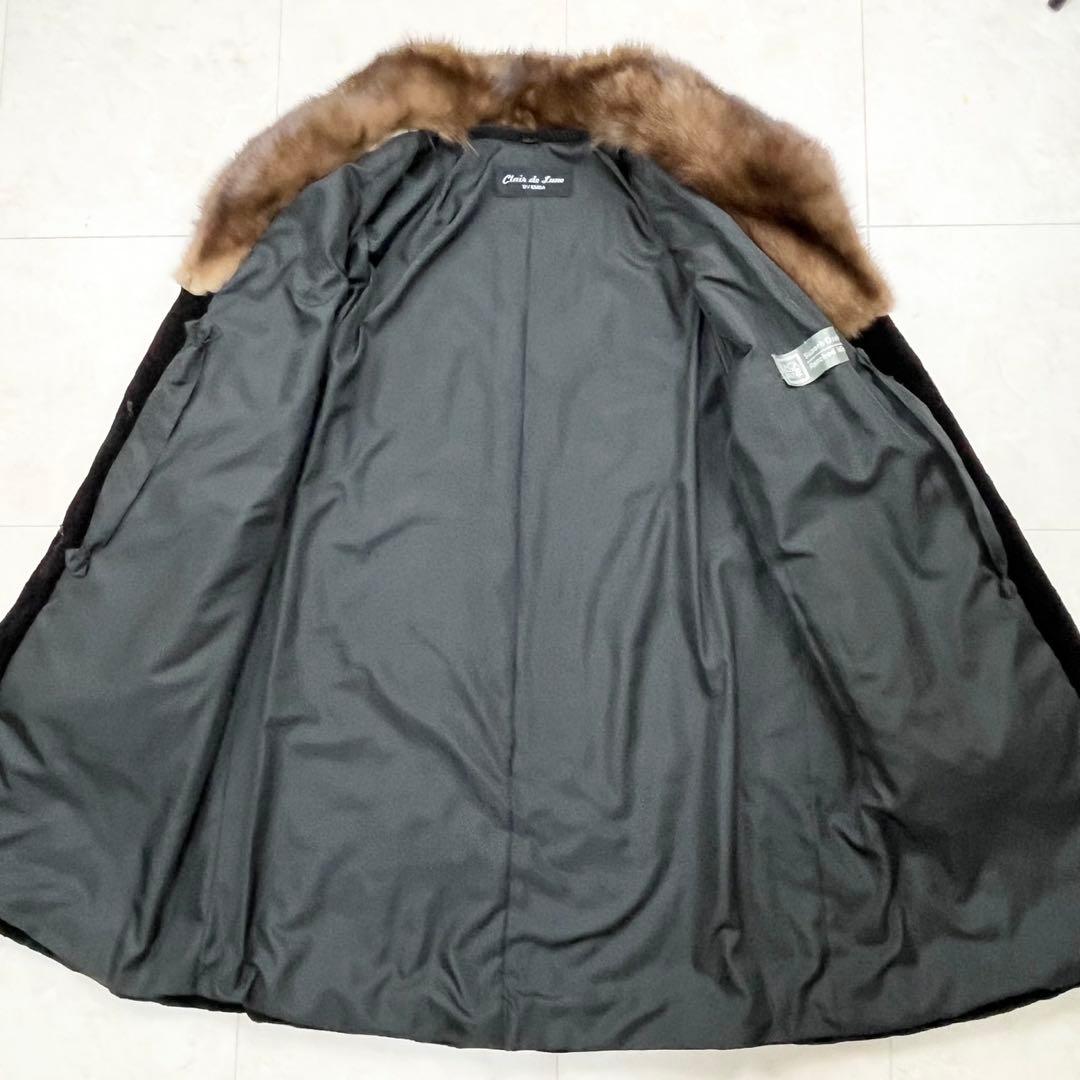 【美品】EMBA ロシアンセーブル&シェアードミンク ファーコート サイズF