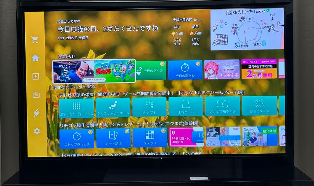 SHARP 4K有機ELテレビ AQUOS 4T-C55DQ1 [55インチ]