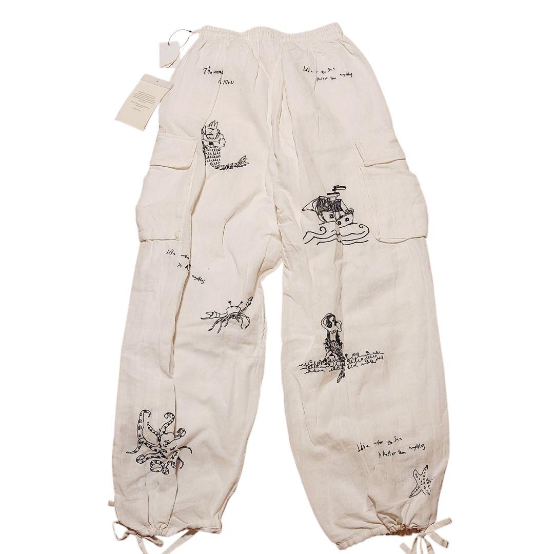 【未使用タグ付美品】INDIA IS BEAUTIFUL イージーカーゴパンツ