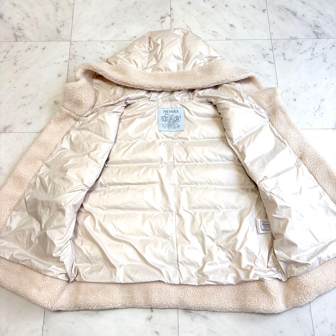 美品 レリアン ネミカ NEMIKA ボアダッフルダウンベスト フード 13号