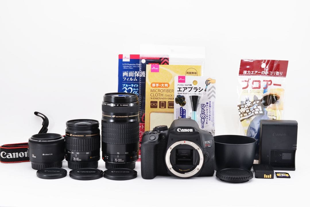 【保証付き】キャノン　canon kiss x10i標準&望遠ダブルレンズセット