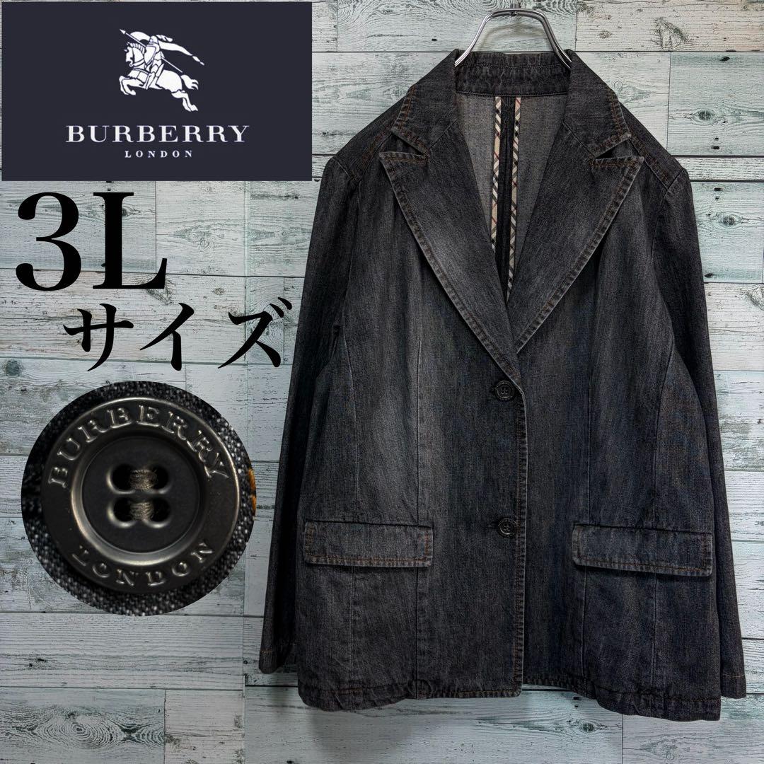 ☆大きいサイズ・3L☆バーバリーロンドン　デニムジャケット　Gジャン　刻印ボタン