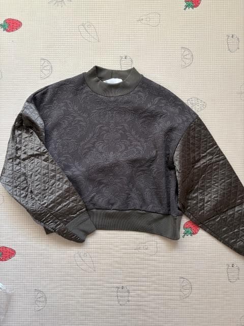 mame ジャガード 袖キルティング スウェット