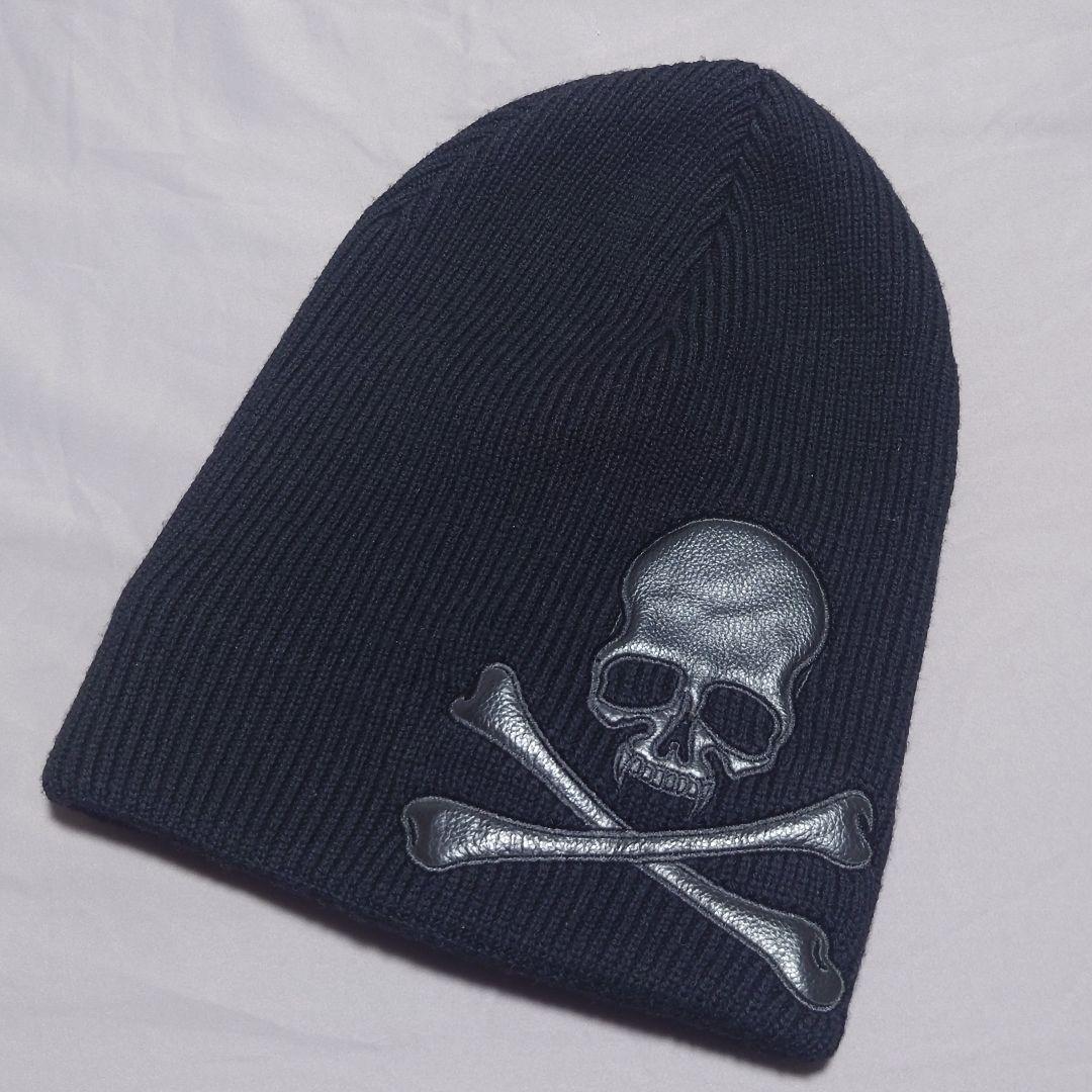 ロエン Roen レザー スカル パッチ ニット帽 ビーニー キャップ