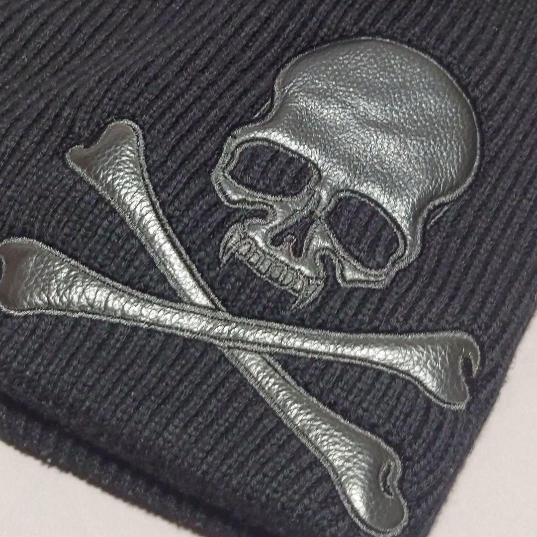 ロエン Roen レザー スカル パッチ ニット帽 ビーニー キャップ