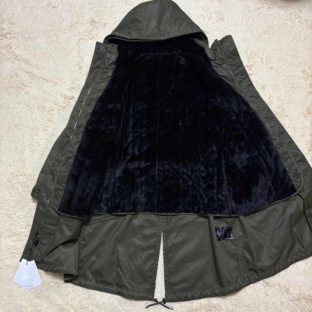 【新品】セオリー モッズコート ダウン ミリタリー カーキ ライナー付き ファー