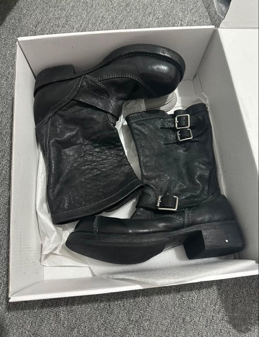 靴 dark Military Engineer Boots