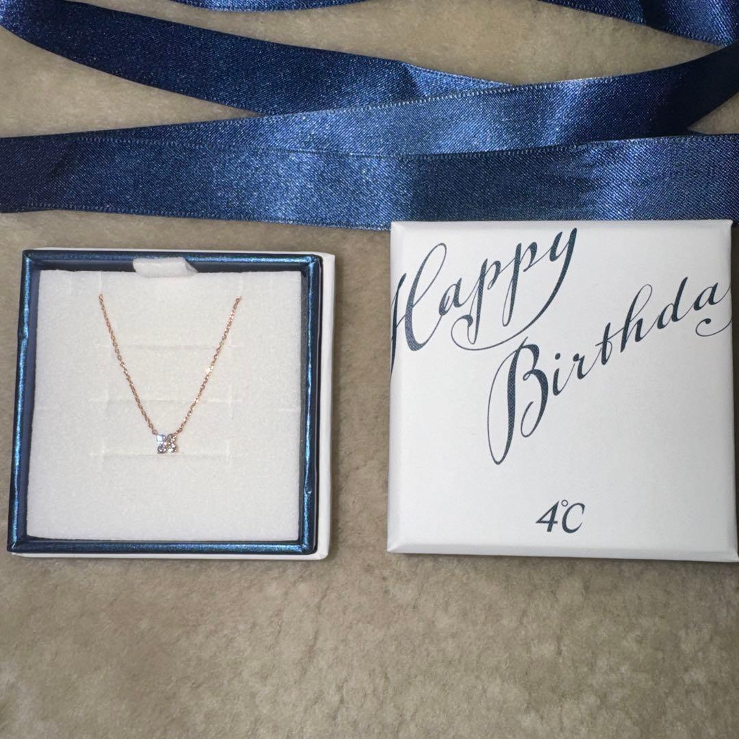 naopuu  4°C K18ピンクゴールドネックレスSサイズ保証書箱付き